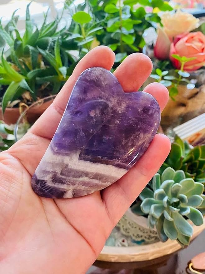 100% Authentic Amethyst Mother's day Gift Set Amethyst Eye Mask Amethyst Jade Roller & Gua Sha Set Facial Mask Instant Puffiness promote relaxation and relief stress.-Velvo Beauty