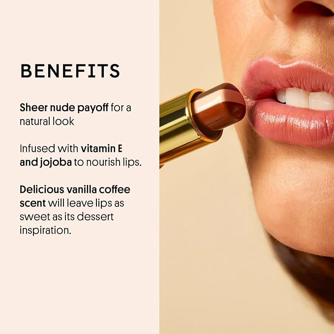 Winky Lux Affogato Tri-Color Tinted Lip Balm – Hydrating Lip Care with Jojoba Oil & Vitamin E, Sheer Nude Tint, Vanilla Coffee Scent, Moisturizes and Softens Dry Lips-Velvo Beauty