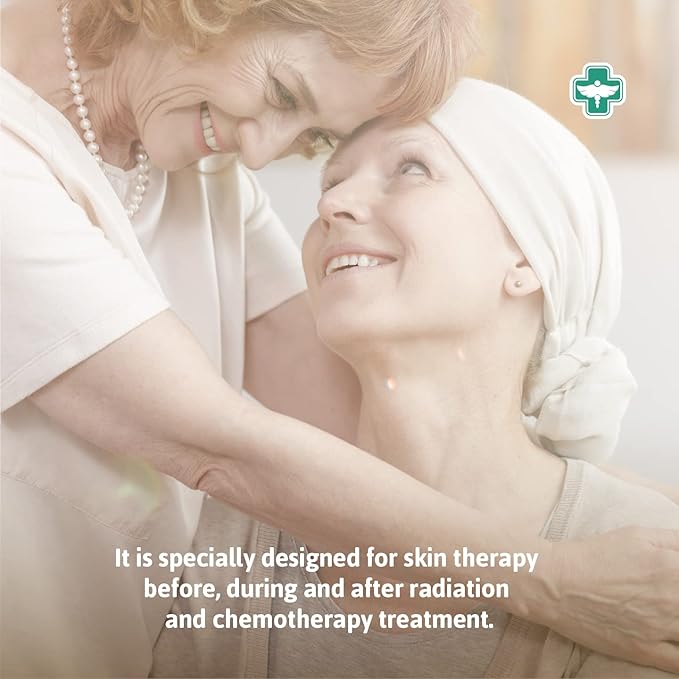 Oncology Cream 4 oz plus 3 Pack Lip Balm. Hydrating to Stressed Skin Undergoing Chemo or Radiation. Skin Therapy. Made with Botanicals.-Velvo Beauty