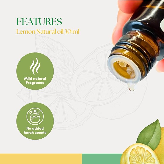 Roots & Above Pure Natural Lemon Essential Oil 1.01 oz/30ml Cold Pressed Oils for Skin, Hair, Massage, Diffusers & Candle Making-Velvo Beauty