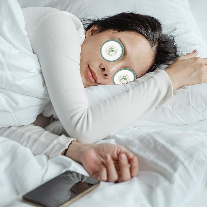 Mobestech Cucumber Eye Pads 100 Pads Non-woven Eye Soothing Spa Cooling Eye Patches with Fruit Vegetable Extracts for Eyes Reduce Dark Circles-Velvo Beauty