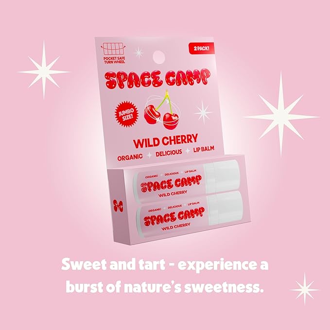 Wellness Jumbo Lip Balm - Wild Cherry Organic Flavored Balm (2 Pack)-Velvo Beauty