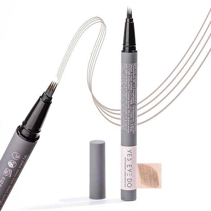 Light Gray Eyebrow Pencil for Older Women, Grey Eyebrow Pencil for Women with 4-Prong Precision Tip, Microblading Eyebrow Pen Create Natural, Hair-Like Strokes YES.EYE DO (Grey Mist-Light Gray)-Velvo Beauty
