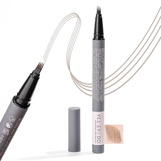 Light Gray Eyebrow Pencil for Older Women, Grey Eyebrow Pencil for Women with 4-Prong Precision Tip, Microblading Eyebrow Pen Create Natural, Hair-Like Strokes YES.EYE DO (Grey Mist-Light Gray)-Velvo Beauty