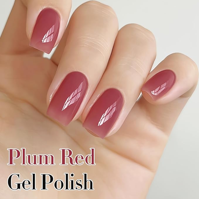 Double Rhythm 0.5Oz Gel Polish Translucent Sheer Neutral Natural Light Milky Same Color Same Bottle 15ML Jelly Gel Polish Art DIY at Home (Brown Purple-A1375)-Velvo Beauty