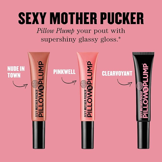 Soap & Glory Sexy Mother Pucker XXL Lip Gloss - Hydrating, Plumping Lip Gloss for Full, Volumized Lips - Lip Plumper Gloss + Chocolate Orange Scent with Vegan Formula in Clearvoyant (10ml)-Velvo Beauty