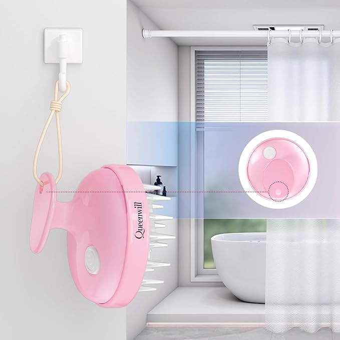 Electric Cordless Hair Scalp Massager, Portable Head Scratching Scrubber with 2 Modes Vibration Comb for Hair Growth, Deep Cleansing and Stress Relaxation-Velvo Beauty