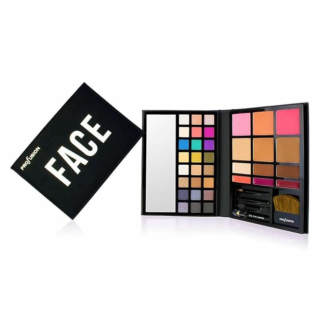Profusion Cosmetics - Face - Professional Eyeshadow Lip Gloss Blush Highlighter Bronzer Eyebrow Wax Powder Eyeliner Pencil, Brushes Included Makeup Set-Velvo Beauty