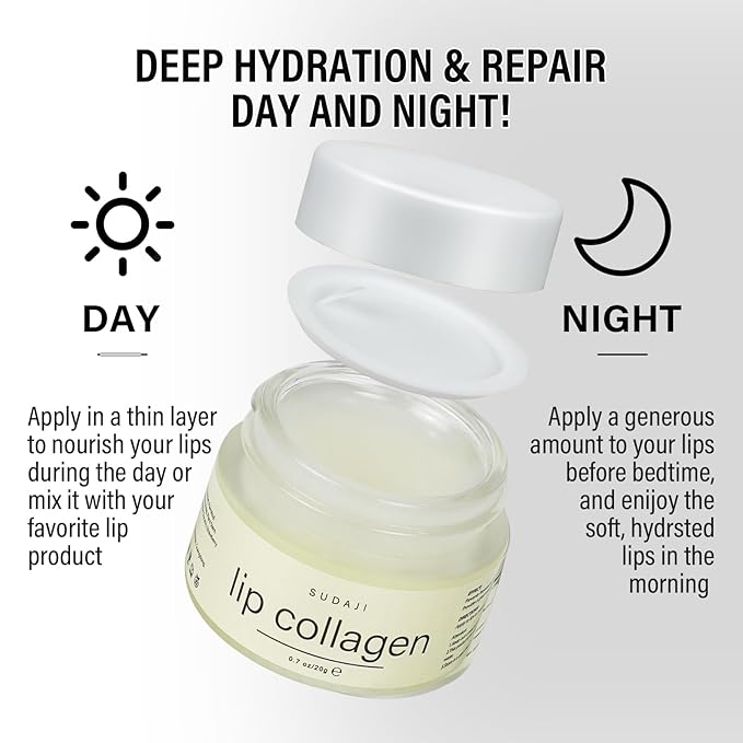 Lip Collagen + Peptide Complex, Collagen Lip Balm with Vitamins E, A -Lip Butter to Nourish & Hydrate Dry Cracked Lips, Moisturizing Lip Mask Overnight, Gentle exfoliating Lip Butter Balm-Velvo Beauty