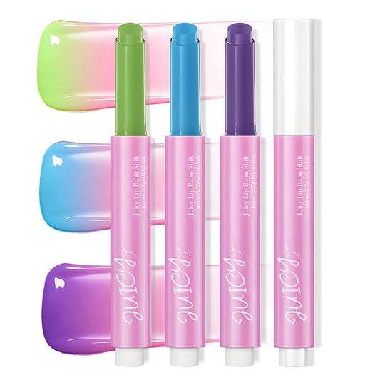 DAGEDA 3PCS Tinted Lip Balm, Moisturizing Magic Color Changing Lipstick, Soothing Hydrating Lip Balm Tinted, Glossy Lip Plump Gloss Butter Balm for Women, Lightweight, Non-Greasy, 04+05+06-Velvo Beauty