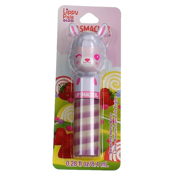 Lip Smacker Lippy Pals Swirls Llama, Flavored Moisturizing & Smoothing Soft Shine Lip Balm, Hydrating & Protecting Fun Tasty Glossy Finish, Cruelty-Free & Vegan - Straw-Ma-Llama Berry-Velvo Beauty