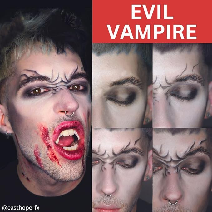 Mehron Makeup Premium Character Kits| Makeup Kits for Halloween & Cosplay| Made in the USA | Complete Makeup Kit | Includes all Makeup, Tools, & Instructions on How to Create the Look | (Vampire)-Velvo Beauty