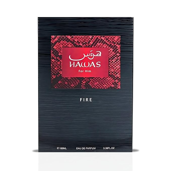 RASASI Hawas Fire Eau De Parfum Men Spray 100ML(3.4 Oz) - Bold Arabian Perfume For Men With A Fiery Essence - Indulge In A Luxurious, Long Lasting Perfume That Captures Masculine Elegance And Strength-Velvo Beauty