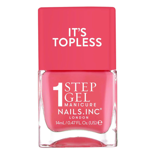 Nails Inc It's Topless Gel-Like Nail Polish, 4-in-1 Base Coat, Treatment, Color & Top Coat, Long Lasting, Strong, Chip Free Nails, Glossy Salon Quality Manicure, Air Dry Nail Polish, Sofia, 0.47 Fl Oz-Velvo Beauty