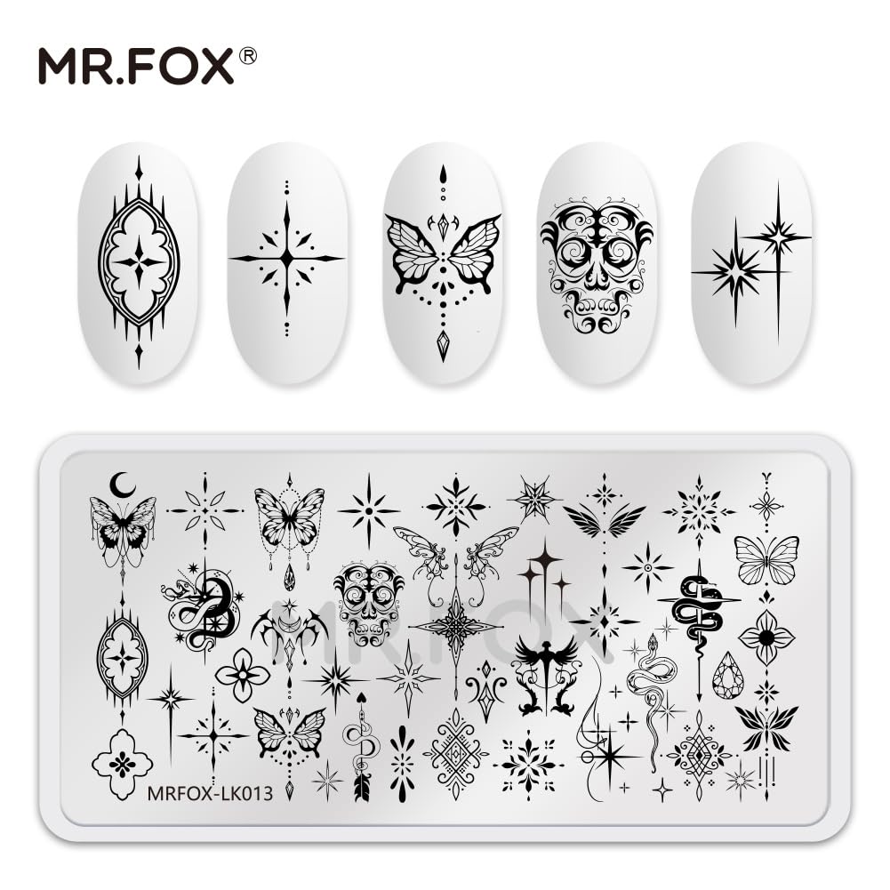 5 Pcs Nail Plates Stamping Set Starry Star Moon Esoteric Elements Nail Art DIY Stamping Template-Velvo Beauty