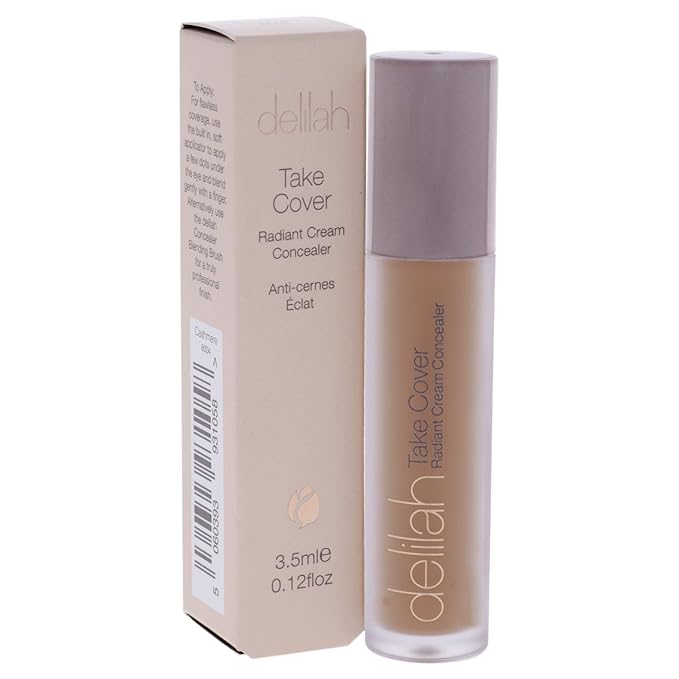 delilah - Take Cover Radiant Cream Concealer - Chashmere - Blendable, Hydrating, Long-Lasting, Light Reflecting, Imperfections Corrector - Enriched with Vitamin E - Medium to Full Coverage - 0.12 Oz-Velvo Beauty