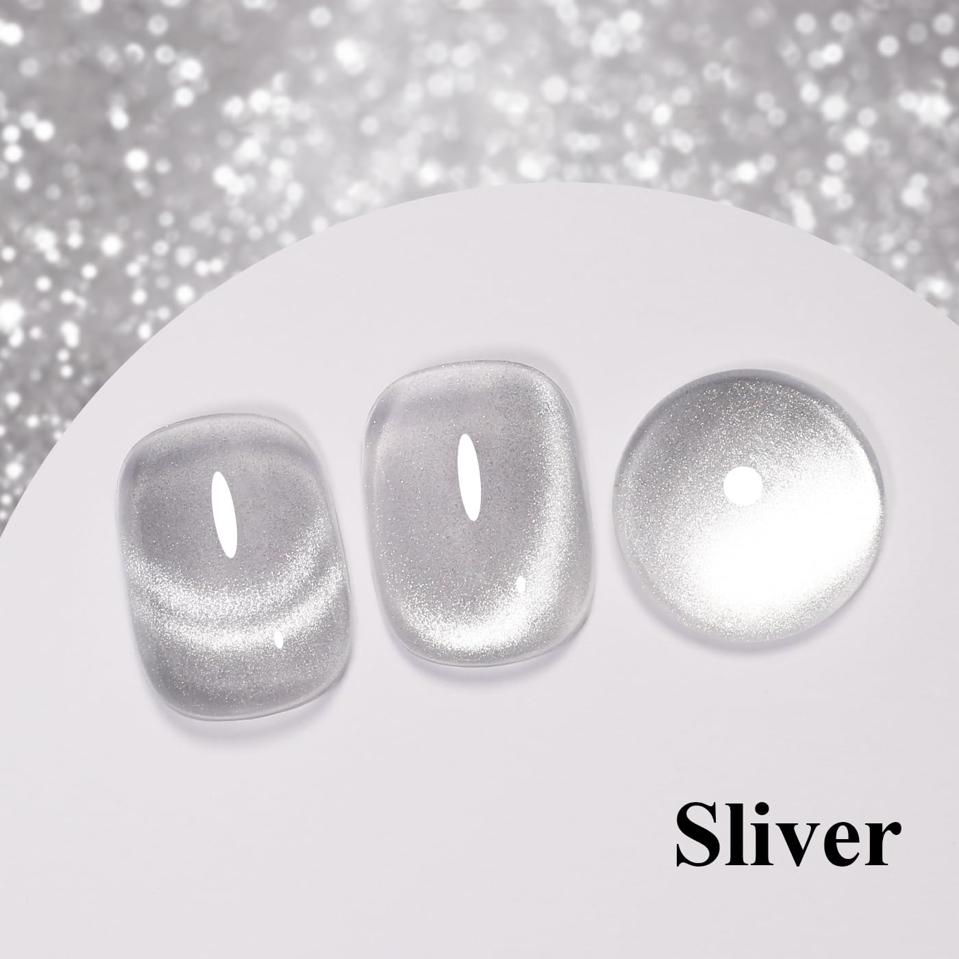 Imtiti Cat Eye Gel Nail Polish, Sliver Holographic Magnetic Crystal Nail Gel Polish With Magnet Glittery Galaxy Spring Summer Kit Soak Off UV Led 10ML-Velvo Beauty