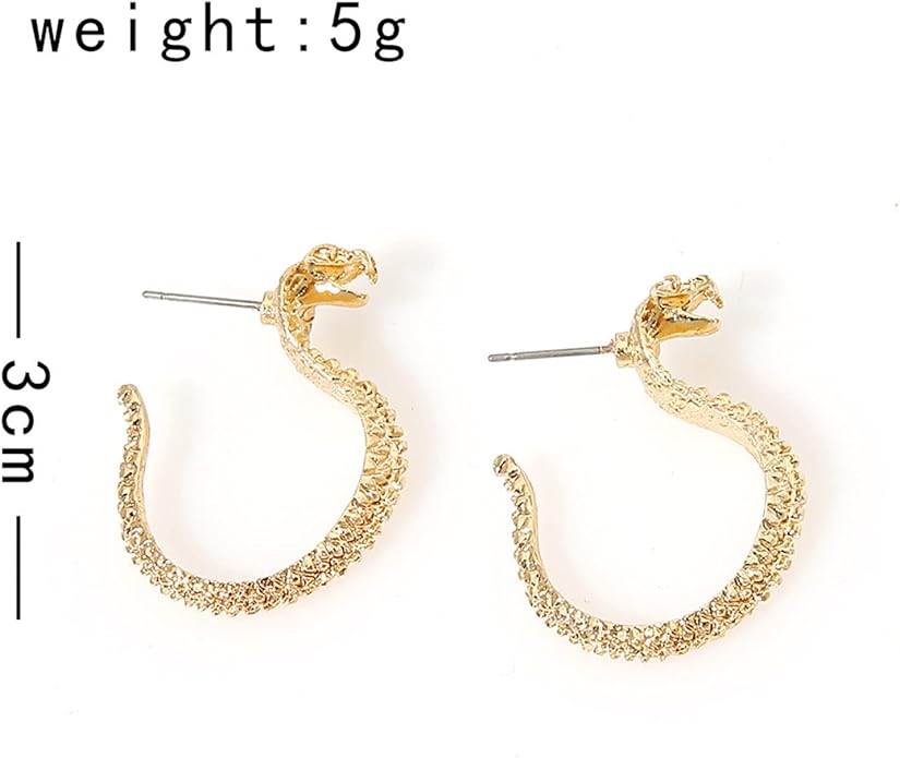 Vintage Snake Studs Earrings Gold Snake Dangle Earrings Animal Serpent Earrings Punk Cool Snake Earrings Jewelry for Women Girls Gifts-Velvo Beauty