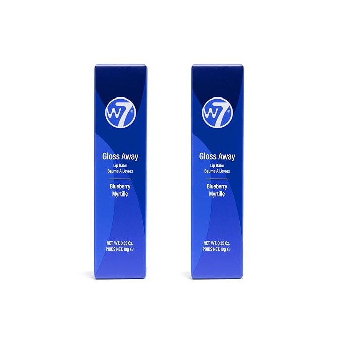 W7 Gloss Away Lip Balm - 2 Piece Set - Nourishing Lip Balm Formula With Shea Butter - Blueberry-Velvo Beauty
