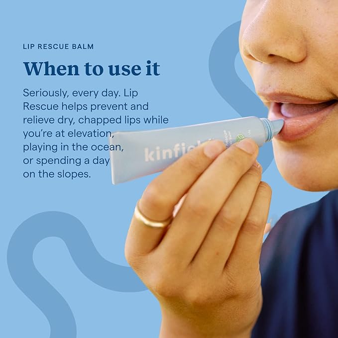 Kinfield Lip Rescue - Minty Tube Lip Balm - Moisturizing Lip Treatment for Dry, Chapped Lips - Untinted - Beeswax and Cruelty-Free Skincare - 0.5 oz / 15 g-Velvo Beauty