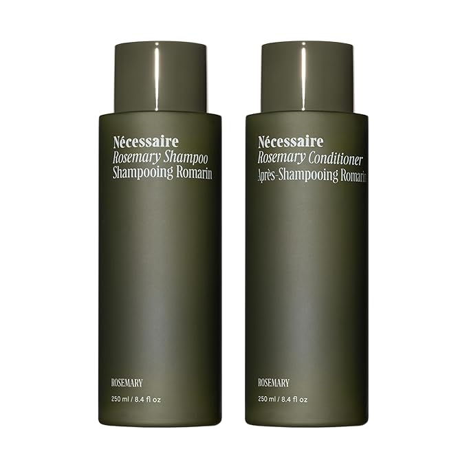 Nécessaire Rosemary Hair Duo | Multi-Protien Strengthening Shampoo + Conditioner For Thinning Hair. For Women + Men. Good For All Hair Types/Textures. Free Of Sulfates. Color-Safe. 250 ml / 8.4 oz-Velvo Beauty