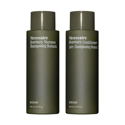 Nécessaire Rosemary Hair Duo | Multi-Protien Strengthening Shampoo + Conditioner For Thinning Hair. For Women + Men. Good For All Hair Types/Textures. Free Of Sulfates. Color-Safe. 250 ml / 8.4 oz-Velvo Beauty