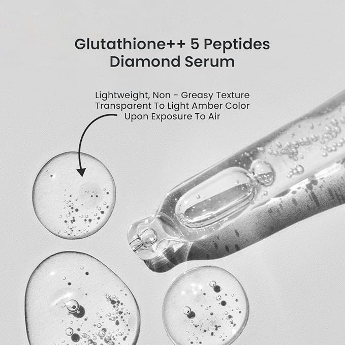 Glutathione Serum with 5+Peptides -20,000ppm Glutathione brightening 50X dark spot Serum for Face- Hyperpigmentation Serum, Anitoxidants B3,B5 C E Niacinamide fights Aging Signs [5 serum in 1]-Velvo Beauty