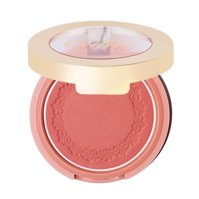 Oulac Blush Face Coral Matte | Pigmented Powdery Cream Blusher Warm Skin Light Medium| Natural Matte | Light Weight&Blendable| Cruelty-Free Blush| 12 Forever Young 4.8g-Velvo Beauty