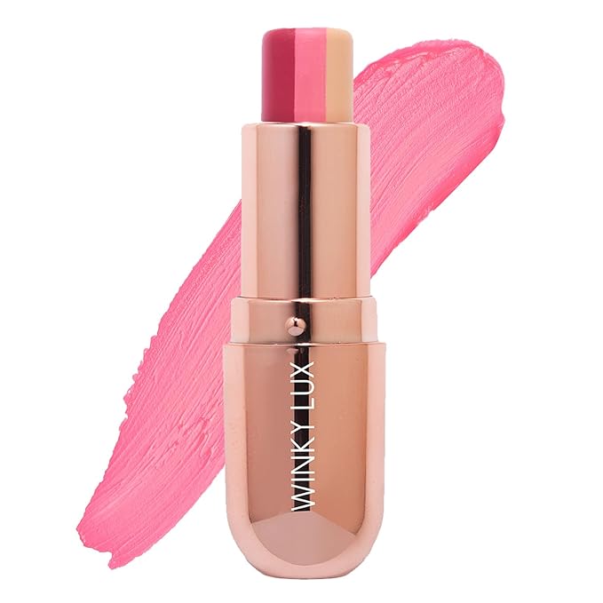 Winky Lux Strawberry Rose Tri-Color Tinted Lip Balm – Hydrating Lip Balm, Sheer Pink Tint, Lip Care with Jojoba Oil & Vitamin E, Moisturizes & Softens Dry Lips, Buttery Soft with Strawberry Rose Scent-Velvo Beauty