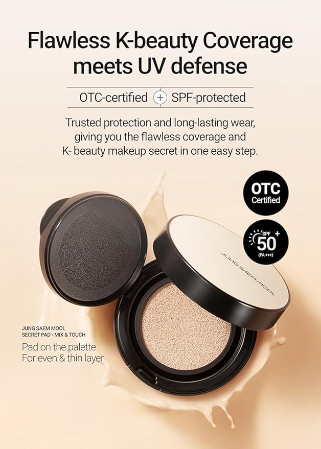 [JUNGSAEMMOOL OFFICIAL] Essential Skin Nuder Cushion (08 Medium Deep) | Refill Not Included | Natural Finish | SPF50 Broad Spectrum | Makeup Artist Brand | Cream Foundation-Velvo Beauty