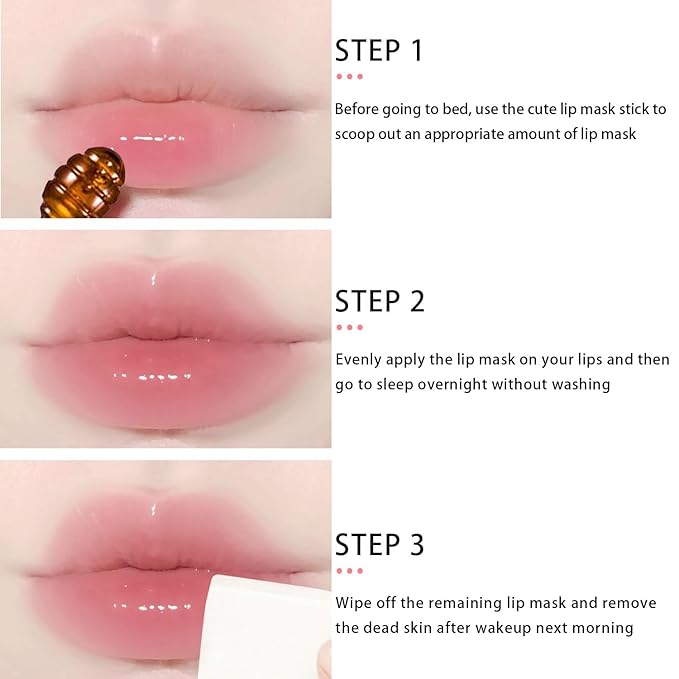 3 Pcs Bee Lip Balm Honey Pot, Honey Strawberry Apple Lip Mask Overnight, Moisturizing Lip Sleeping Mask, Hydrate Repair Prevent Dry Cracked Lip Exfoliator Lip Care (Honey+Strawberry+Apple Lime)-Velvo Beauty