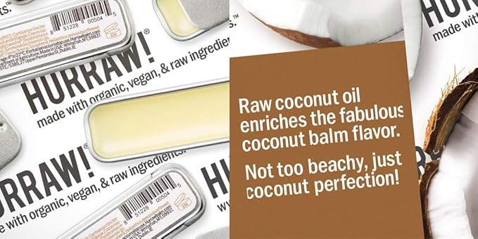 Hurraw! Coconut, Mint, Vanilla Lip Balm Slim Slider Tins, 3 Pack Bundle: Organic, Certified Vegan, Cruelty and Gluten Free. Non-GMO, All Natural Ingredients. Bee, Shea, Soy and Palm Free. Made in USA-Velvo Beauty