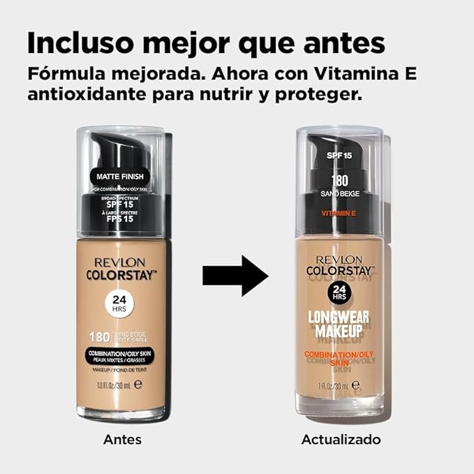 Revlon Colorstay Liquid Makeup Foundation with Pump - 180 Sand Beige-Velvo Beauty