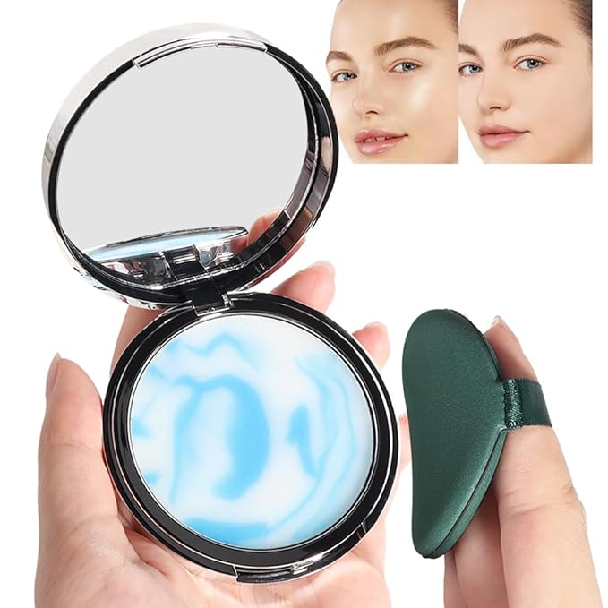 Oil-Controlled Matte Finish Powder: Silky, Skin-Adhering, Natural, Long-lasting, and Dimensional Pressed Powder Compact with Mini Powder Puff for Long-Lasting Makeup-Velvo Beauty