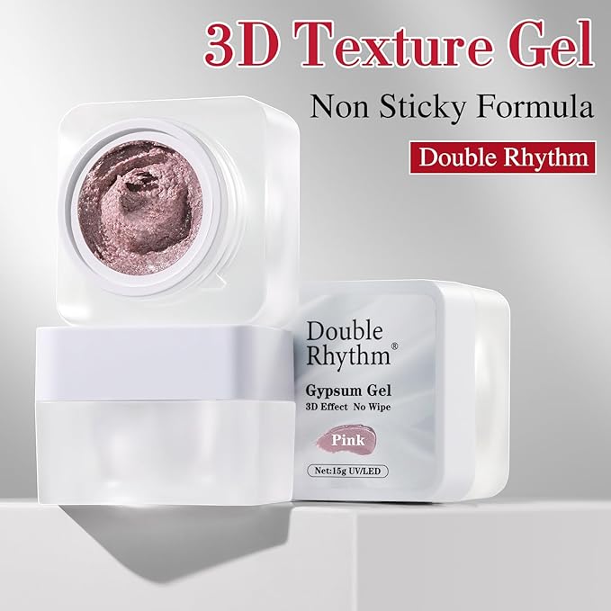 Double Rhythm 3D Nail Gel Solid Sculpting Gel for Nail Art Non-Sticky Hard Gel for Building Carving Molding Nail Extension Soak Off UV/LED Salon Home DIY 0.5 Oz (Gypsum Pink Purple)-Velvo Beauty