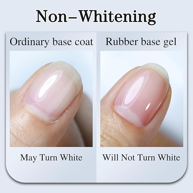 Double Rhythm 0.5Oz Nail Strengthener Rubber Gel Nail Polish 15ml Clear Builder in a Bottle Nail Thickening Extension Hard Structure Gel Glue (Clear 8 in 1-1)-Velvo Beauty