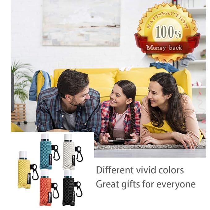 WK IEASON Lip Balm Holder Keychain 5pcs Black Clip on Chapstick Lipstick Keychain Sleeves Holder Pouch Tight-Knit Elastic Lip balm Holder-Velvo Beauty