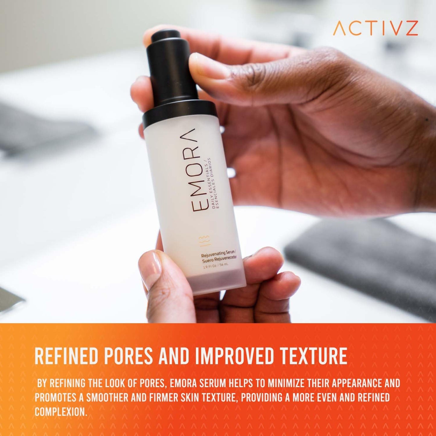 ACTIVZ Emora Rejuvenating Serum - Nourishes, Tones, Renews Skin with Saccharomyces Ferment, Rosa Canina, Niacinamide, Green Tea, and Vitamin E - 56ml-Velvo Beauty