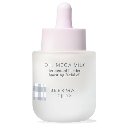 Beekman 1802 Oh Mega Milk Facial Oil - Hydrating Vitamin C & Niacinamide Serum - Repairs Skin Barrier & Reduces Dark Spots From Aging - Fragrance Free, Sensitive Skin Safe-Velvo Beauty
