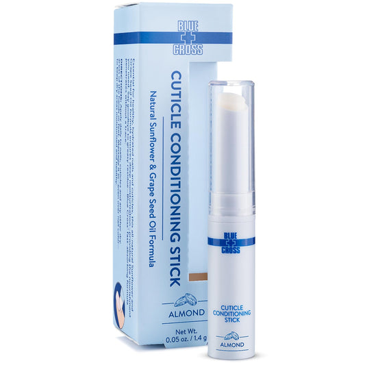 Blue Cross Cuticle Balm Conditioning Stick, Scented Cuticle Softener Oil Balm with Nourishing Sunflower & Grape Seed Oil, Professional Nail Care Supports Dry + Damaged Cuticles, 0.05oz, Almond-Velvo Beauty