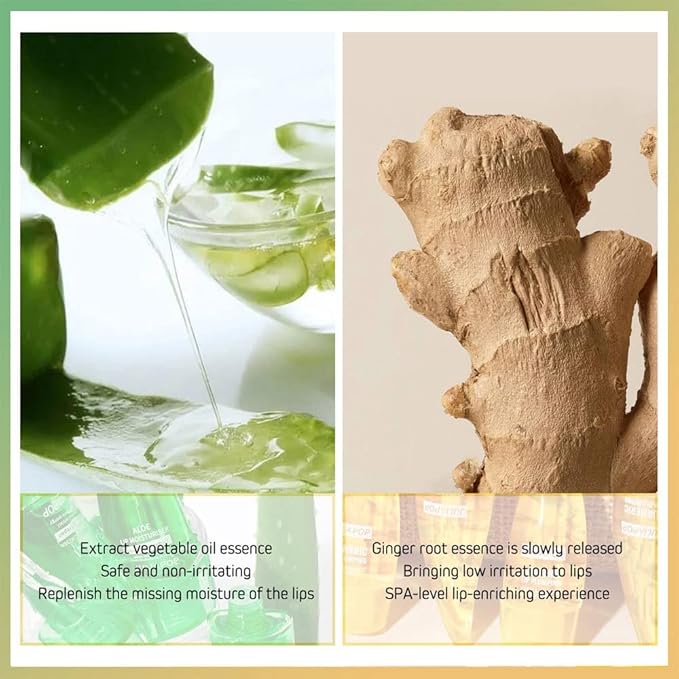 Lip Plumper Set, Natural Lip Plumper Moisturizing Aloe Vera Lip Gloss, Lip Plumper Gloss and Lip Care Serum, Beautiful Fuller, Hydrating & Reduce Fine Lines, Day and Night Ues Set-Velvo Beauty