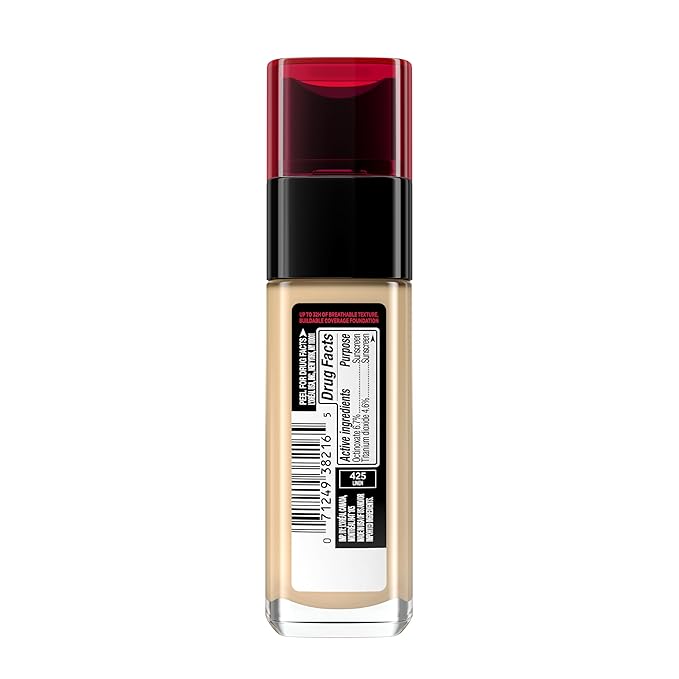 L'Oreal Paris Makeup Infallible Up to 32 Hour Fresh Wear Lightweight Foundation, 425 Linen, 1 Fl Oz, Packaging May Vary-Velvo Beauty