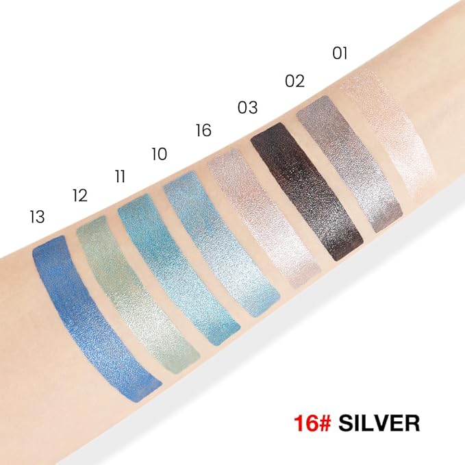 evpct Silver Shimmer Cream Eye Shadow Brightener Sticks Set for Eyes, Silver Shimmery Matte Pencil Eye shadow Applicator Stick Pen Palette Makeup Waterproof sombras en crema para ojos 16#-Velvo Beauty