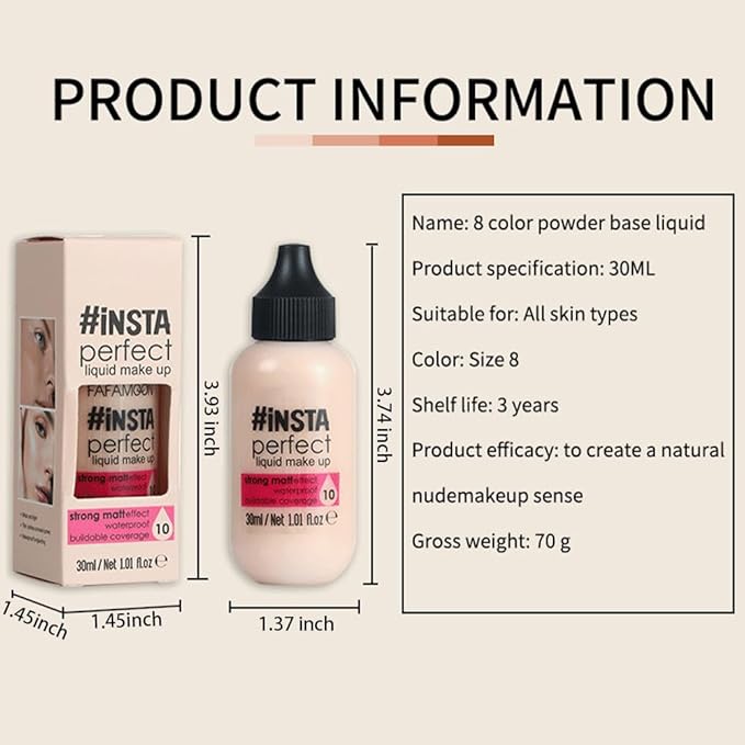 Matte Cream Oil Free Concealer Foundation Pack with Foundation Brush,Base Facial Matte Full Coverage Liquid Tattoo Concealer Hide Foundation Primer Make-up Kit.1.67 Fl.Oz (08#)-Velvo Beauty