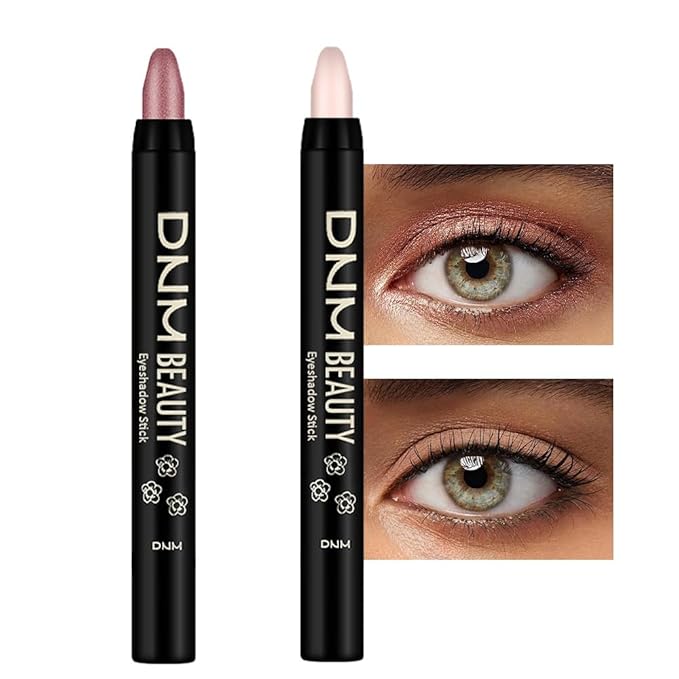 Kaely 2Pcs Cream Eyeshadow Sticks Set for Eyes Waterproof,Rose Shimmer & Desert Matte Eye shadow Stick Pencil Pen Bulk sombras en crema para ojos 27+28-Velvo Beauty