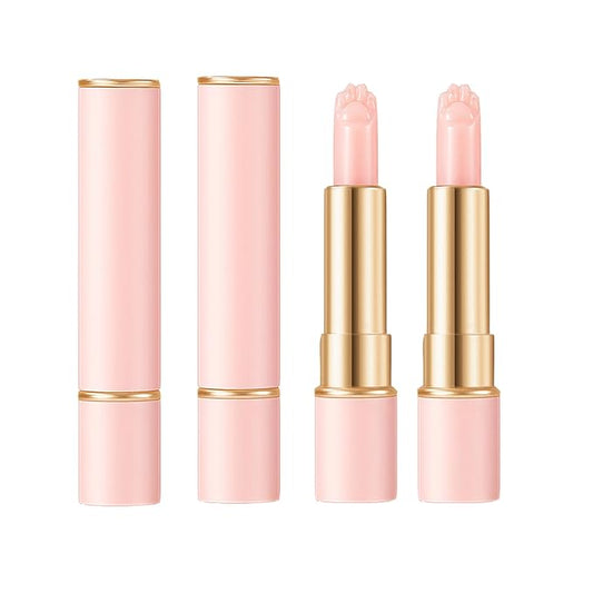 2PCS Thermochromic Lip Balm,Cat Paw Shaped Color Changing Lip Balm, Mini Cute Moisturizing Lip Balm, Long Lasting Lip Balm for Dry Lips Temperature Change Fruit Jelly Lipstick for Female Student-Velvo Beauty