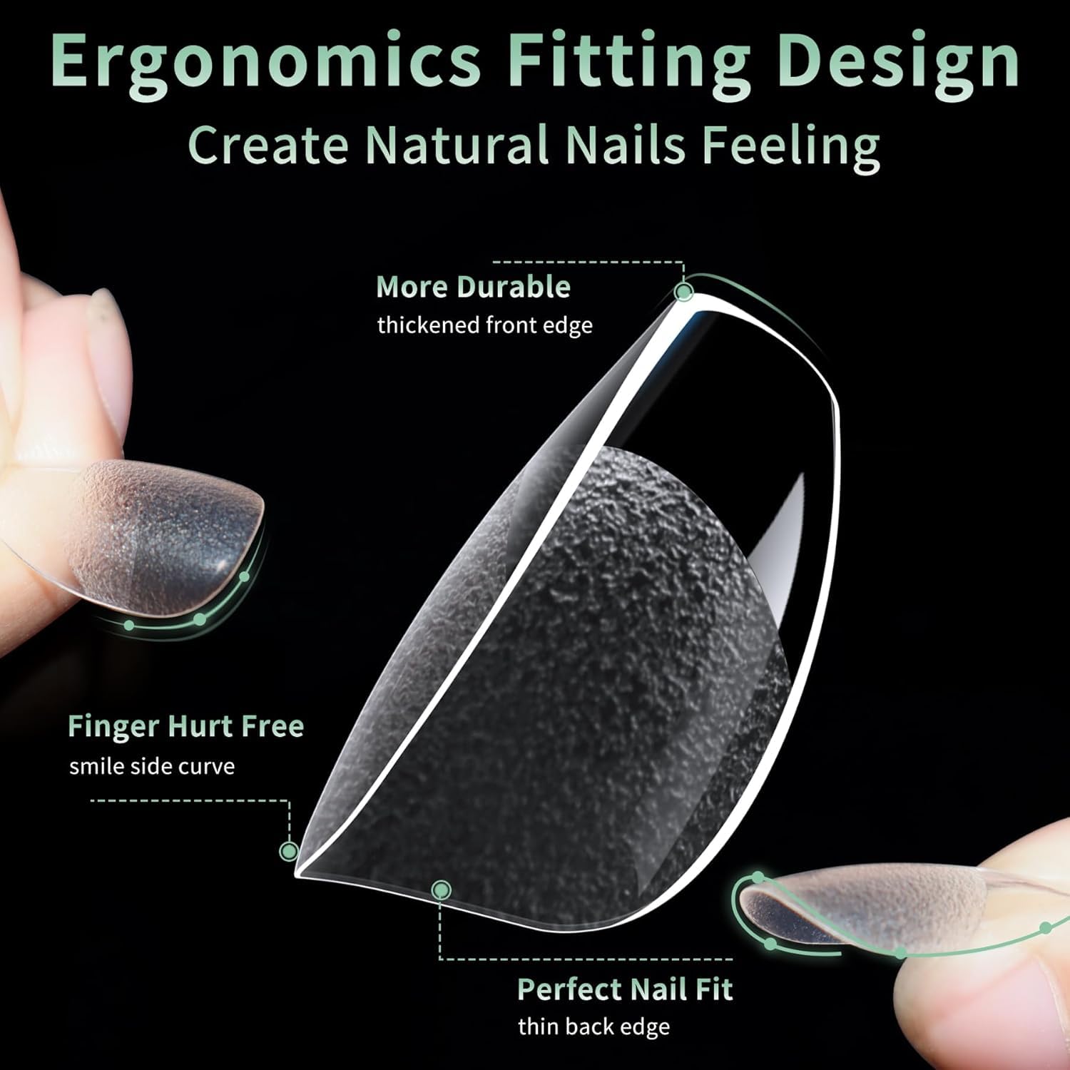 Short Square Nail Tips, 216pcs Acrylic Soft Fake Nails Gel Nail Tips, Full Cover Pre-Shaped Matte Clear Press on Nails for Extension, Diy at Home Manicure 12 Sizes-Velvo Beauty