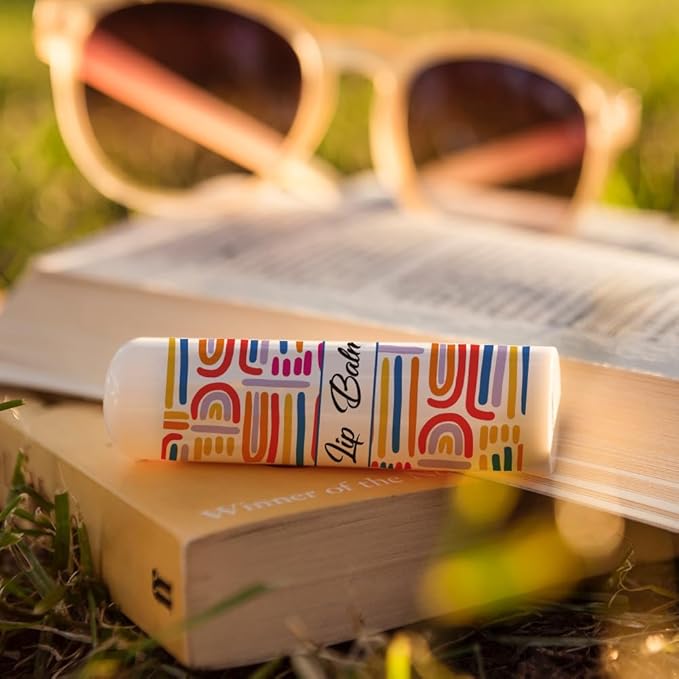 OLYCRAFT 100Pcs Self-Adhesive Lip Balm Tag Stickers 1.7x2.1 inch Waterproof Adhesive Label with Colorful Texture Rectangle Lipstick Tag Sticker for Lip Balm Container Tubes Lipstick Wrapping Decor-Velvo Beauty