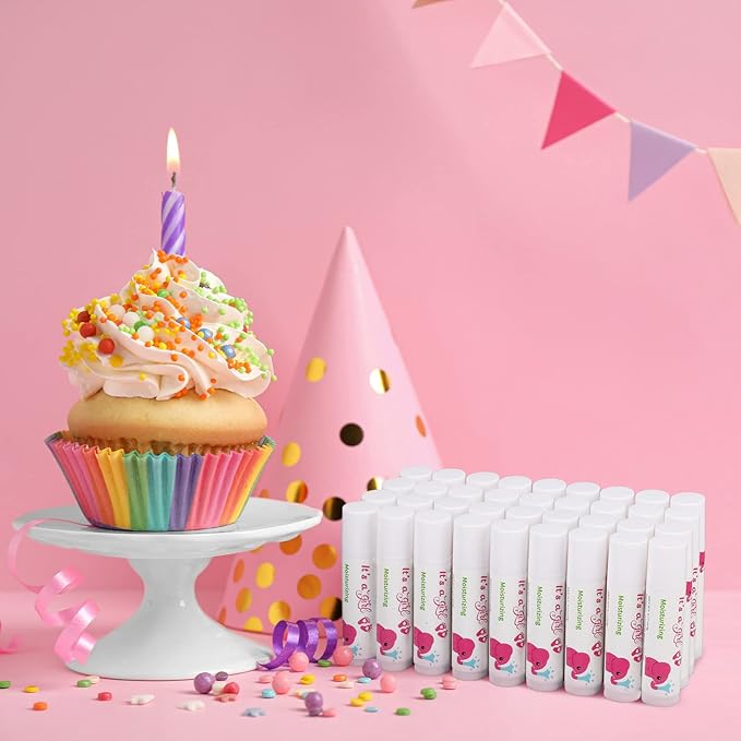 50 Pcs Pink Elephant Favors Baby Shower Lip Balm Party Supplies Bulk for Girls Guests It's a Girl Baby Shower Gifts Gender Reveal Favors Prizes Souvenirs Winners Thank You Appreciation Gifts-Velvo Beauty