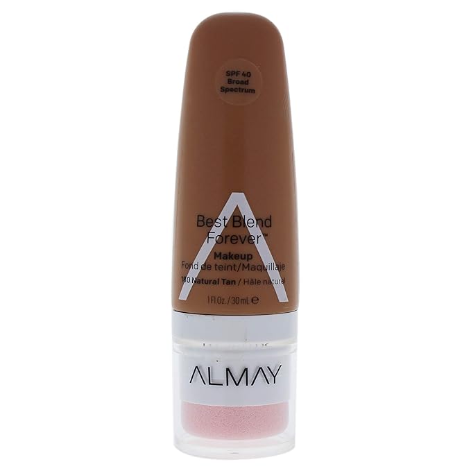Almay Best Blend Forever Foundation, Natural Tan, 1 fl. oz., SPF 40 Broad Spectrum-Velvo Beauty